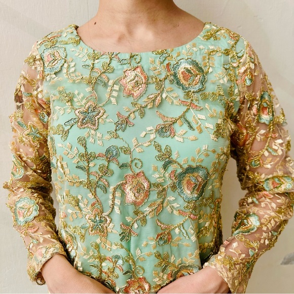 Pakistani eid semi formal 3 piece shirt, trousers, dupatta - Picture 5 of 16